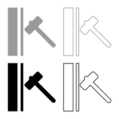 Extra strong Designation on the wallpaper symbol icon outline set black grey color vector illustration flat style image