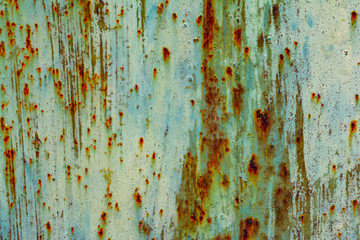 Texture of rusty green metal