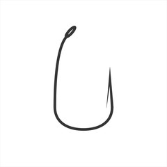 Fishing hook icon , black sign design vector