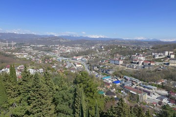 top view of the panorama of the southern city