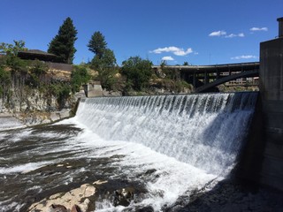 Spokane Falls - waterfall and dam on the Spokane River, located in downtown Spokane