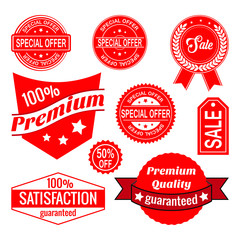 A Set of Sale banners red colour - Vector