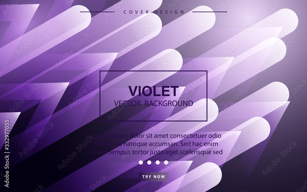 Poster minimal geometric abstract background with dynamic purple color composition. trendy gradient and fut