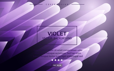 Minimal geometric abstract background with dynamic purple color composition. Trendy gradient and futuristic concept. Vector layout design can use landing page, cover poster, flyer, magazine, wallpaper