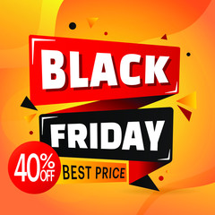 Black friday sale origami abstract banner in a modern background. Vector illustration