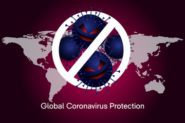 Global corona virus or covid -19 protection, vector design 