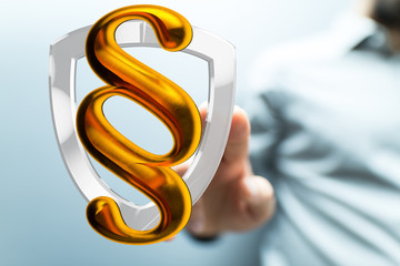 paragraph insurance law sign digital in hand