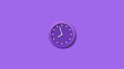 New purple color wall clock,3d wall clock icon,clock icon