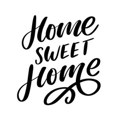 Fototapeta na wymiar 'home sweet home' hand lettering, quarantine pandemic letter text words calligraphy vector illustration slogan