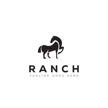 ranch logo, with little horse vector