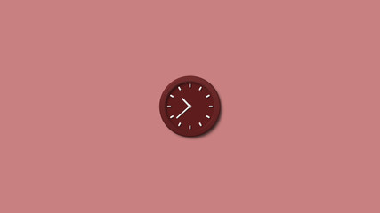 Red dark 3d clock icon,3d wall clock,clock counting down animation