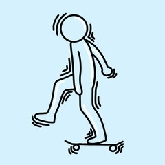 illustration of a man and dog