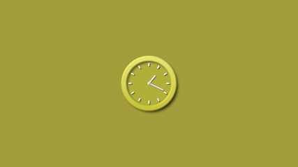 Yellow color wall clock icon,3d clock icon,New clock icon