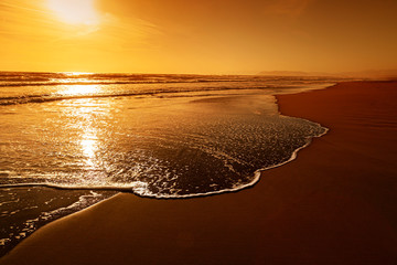 amazing sunset in forte dei marmi beach