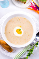 Easter in Polish: sour flour soup for Easter breakfast (Żurek)
