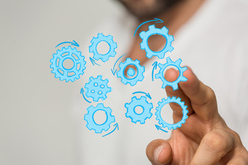 gear Technology setting concept background.