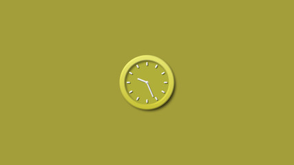 Dark yellow background 3d wall clock,Wall clock icon,yellow clock icon