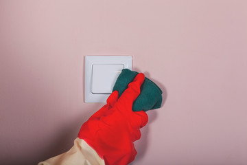 woman clean switch
