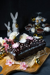 Delicious Easter homemade chocolate cake