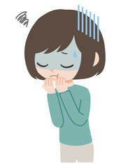 体調不良の女性