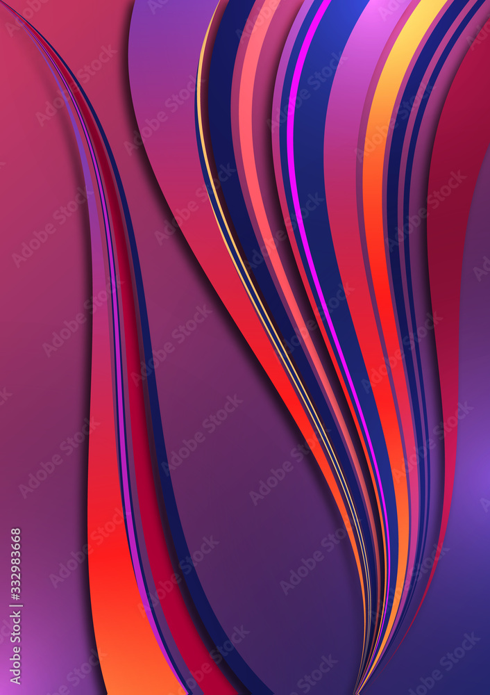 Poster abstract background, dynamic colorful smooth lines, waves. art design for your business project.