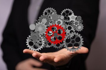 Gear With Success Concept digital.