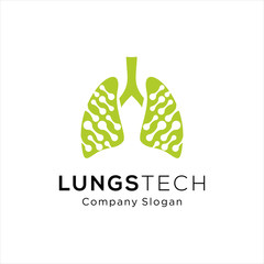 human lungs logo designs template, lungs technology logo design vector, respiratory system logo designs, lungs tech Idea logo design inspiration
