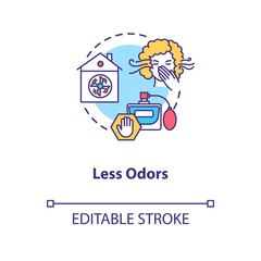 Less odors concept icon. Winetasting advice, degustation tips idea thin line illustration. Attending wine tasting event without perfume. Vector isolated outline RGB color drawing. Editable stroke