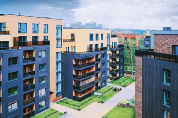 Modern architectural apartment quarter