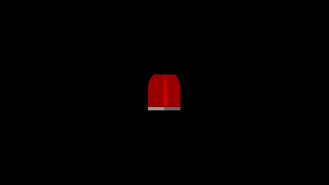 Red Rotating Special Emergency Flashing Light Side View Looped Animated Footage