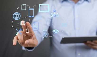 Cloud storage and Computing concept digital