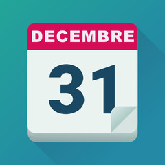 Calendrier 31 décembre (flat design)