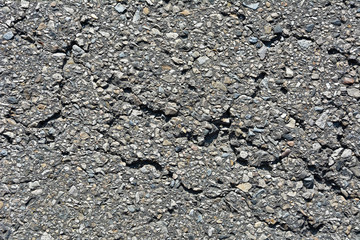 Surface of an old asphalt road