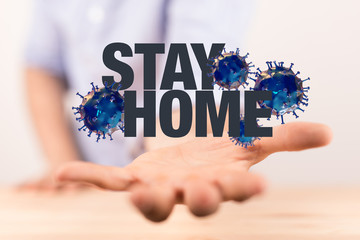 Obraz premium Stay home digital stay safe 3d.