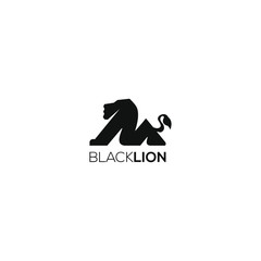 monochrome, simple, modern black lion logo idea