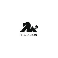 Obraz premium monochrome, simple, modern black lion logo idea