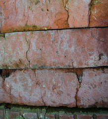 Red brick burnt masonry folded into the wall