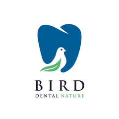 Obraz premium Bird Dental Nature Logo Design Vector.