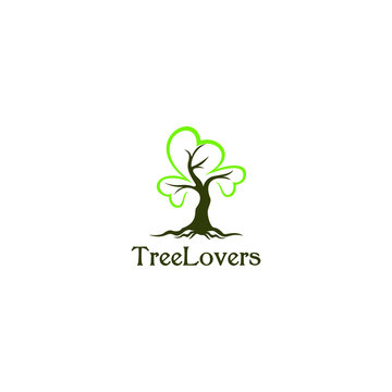 illustration love tree logo design inspiration