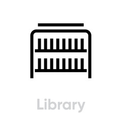 Library music player icon. Editable line vector.