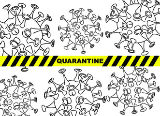 coronavirus, quarantine, danger on a white background