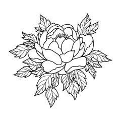 Hand drawing flower for greeting card, invitation, Henna drawing and tattoo template. Vector illustration