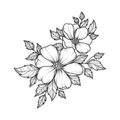 Hand drawing flower for greeting card, invitation, Henna drawing and tattoo template. Vector illustration