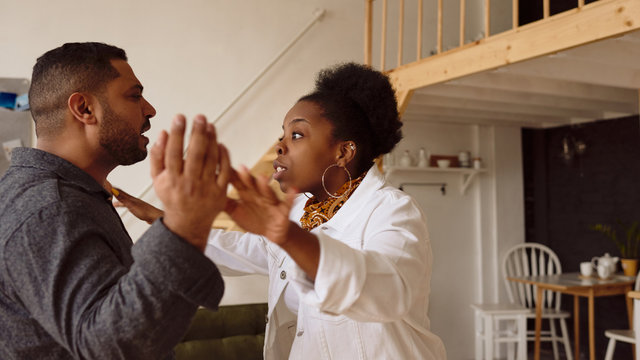 Ethnically Diverse Couple Having Fight