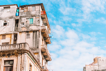 Authentic view of old abandoned house in Havana