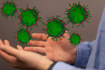 Virus Covid 19-NCP. nCoV denoted is single-stranded protection virus..