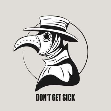 plague doctor. don't get sick. Vector illustration