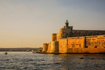 Castello Maniace and attached Lighthouse in Siracusa, Sicily