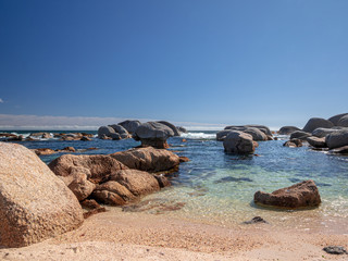 Famous South Africa Beach scenery with crystal clear water