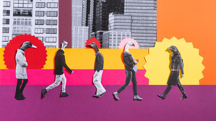 Bird people in the city